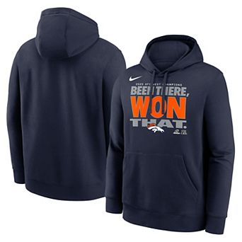 Men's Nike Navy Denver Broncos 2025 AFC West Division Champions Locker Room Trophy Collection Hoodie
