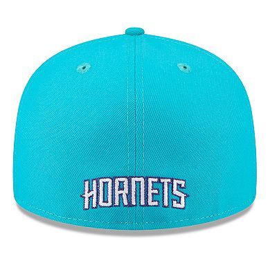 Men's New Era White/Teal Charlotte Hornets 2025 NBA Tip Off Split Panel 59FIFTY Fitted Hat