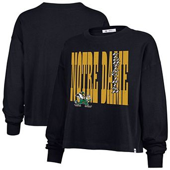 Women's '47 Navy Notre Dame Fighting Irish Stacked Sydney Long Sleeve T-Shirt