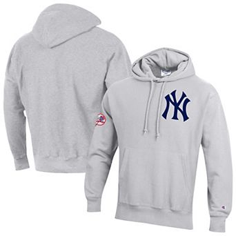 Men's Champion Gray New York Yankees Reverse Weave Chenille Hoodie