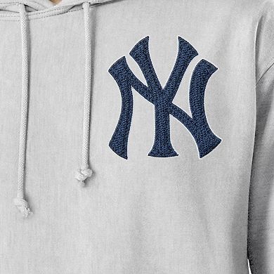 Men's Champion Gray New York Yankees Reverse Weave Chenille Hoodie