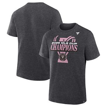 Men's Fanatics Heather Charcoal Inter Miami CF 2025 MLS Cup Champions Locker Room T-Shirt