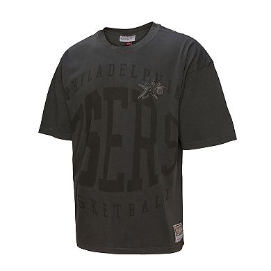 Men's Mitchell & Ness Black Philadelphia 76ers Downtown Collection Premium T-Shirt
