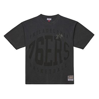 Men's Mitchell & Ness Black Philadelphia 76ers Downtown Collection Premium T-Shirt