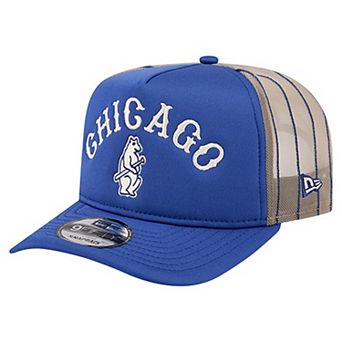 Men's New Era Royal Chicago Cubs Vintage Arched Foam Front 9FIFTY A-Frame Adjustable Trucker Hat