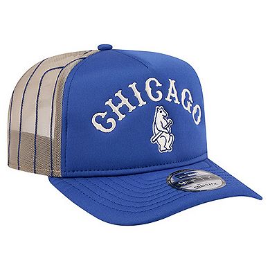 Men's New Era Royal Chicago Cubs Vintage Arched Foam Front 9FIFTY A-Frame Adjustable Trucker Hat