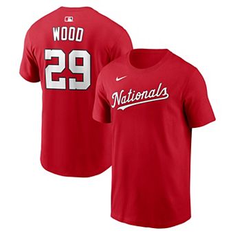 Men's Nike James Wood Red Washington Nationals Home Name & Number T-Shirt