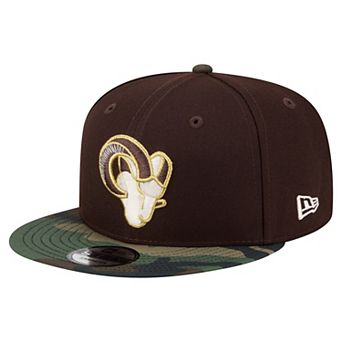 Men's New Era Dark Brown Los Angeles Rams Burnt Wood Camo 9FIFTY Snapback Hat
