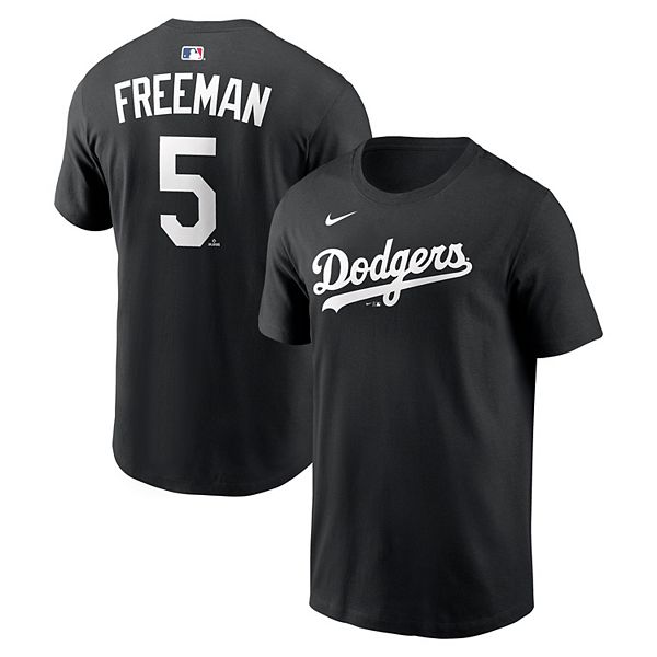 Men's Nike Freddie Freeman Black Los Angeles Dodgers Name & Number