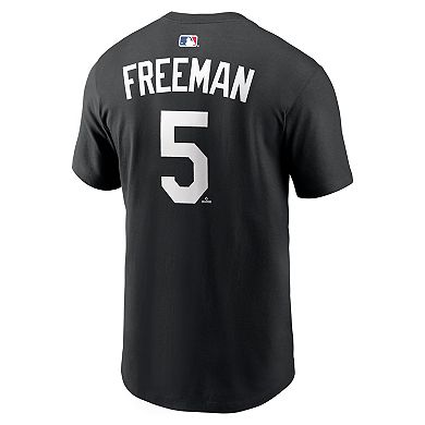 Men's Nike Freddie Freeman Black Los Angeles Dodgers Name & Number T-Shirt