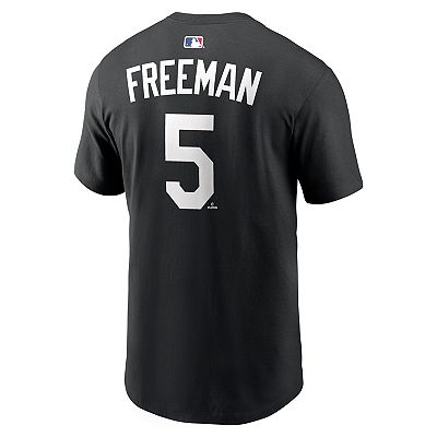 Men's Nike Freddie Freeman Black Los Angeles Dodgers Name & Number