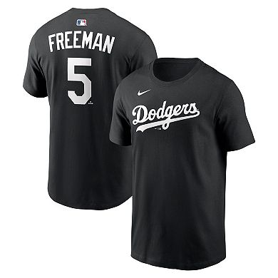 Men's Nike Freddie Freeman Black Los Angeles Dodgers Name & Number T-Shirt