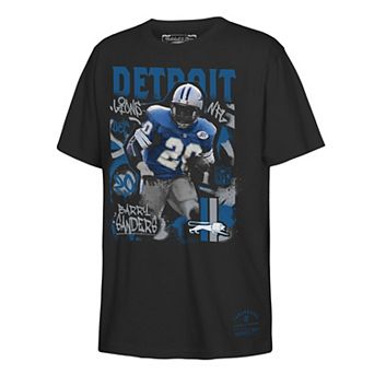 Youth Mitchell & Ness Barry Sanders Black Detroit Lions Star Player T-Shirt