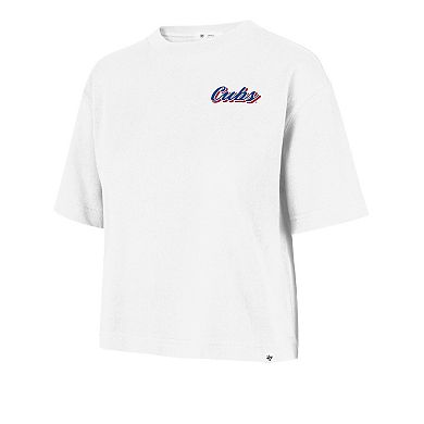 Women's '47 White Chicago Cubs Collage Script Reed City T-Shirt