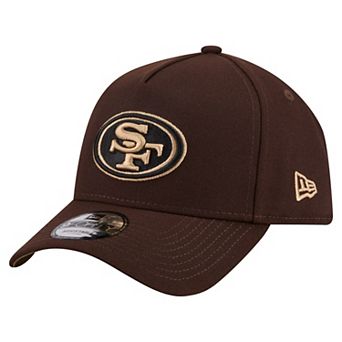 Men's New Era Dark Brown San Francisco 49ers Burnt Wood A-Frame 9FORTY Adjustable Hat