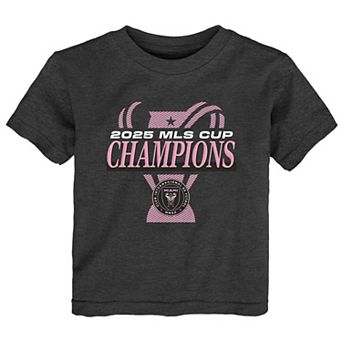 Toddler Fanatics Charcoal Inter Miami CF 2025 MLS Cup Champions Locker Room T-Shirt