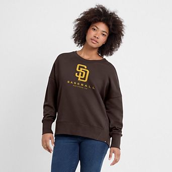 Women's Fanatics Brown San Diego Padres Oversized Hope Pullover Sweatshirt