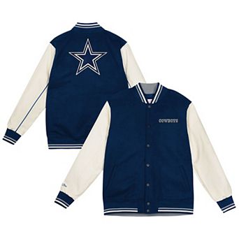 Youth Mitchell & Ness Navy/Cream Dallas Cowboys Full-Snap Varsity Jacket