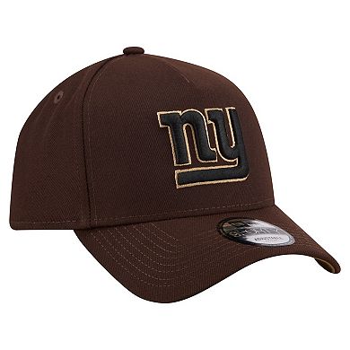 Men's New Era Dark Brown New York Giants Burnt Wood A-Frame 9FORTY Adjustable Hat