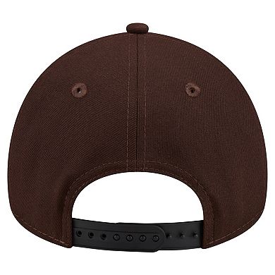 Men's New Era Dark Brown New York Giants Burnt Wood A-Frame 9FORTY Adjustable Hat