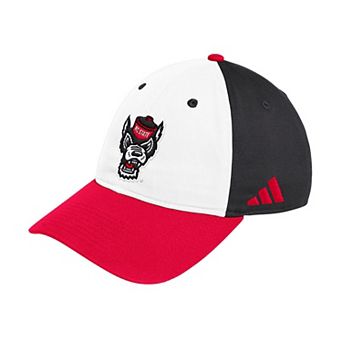 Unisex adidas White/Red NC State Wolfpack Seasonal Baseball Slouch Adjustable Hat