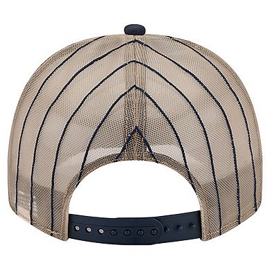 Men's New Era Navy New York Yankees Vintage Arched Foam Front 9FIFTY A-Frame Adjustable Trucker Hat