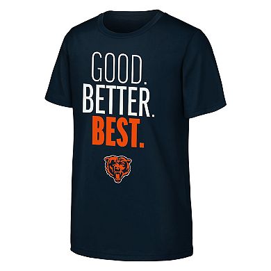 Youth Outerstuff Navy Chicago Bears Good. Better. Best. T-Shirt