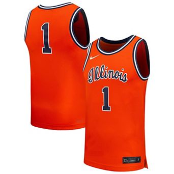 Men's Nike #1 Orange Illinois Fighting Illini Replica Basketball Jersey