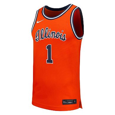 Men's Nike #1 Orange Illinois Fighting Illini Replica Basketball Jersey