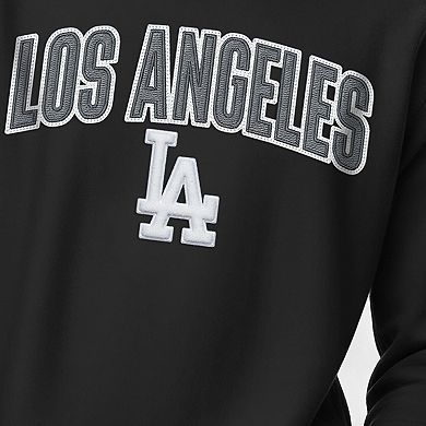 Men's Champion Black Los Angeles Dodgers Reverse Weave Chenille Sweatshirt