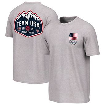 Men's Outerstuff Gray Team USA Milano Cortina 2026 Winter Olympics Mountain Patch T-Shirt