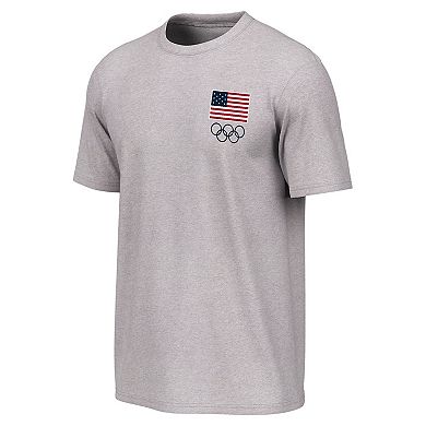 Men's Outerstuff Gray Team USA Milano Cortina 2026 Winter Olympics Mountain Patch T-Shirt