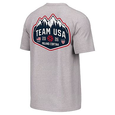 Men's Outerstuff Gray Team USA Milano Cortina 2026 Winter Olympics Mountain Patch T-Shirt