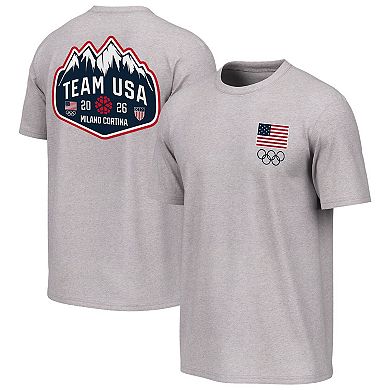 Men's Outerstuff Gray Team USA Milano Cortina 2026 Winter Olympics Mountain Patch T-Shirt