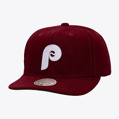 Men's Burgundy Philadelphia Phillies Vintage Fit Melton Wool Adjustable Hat