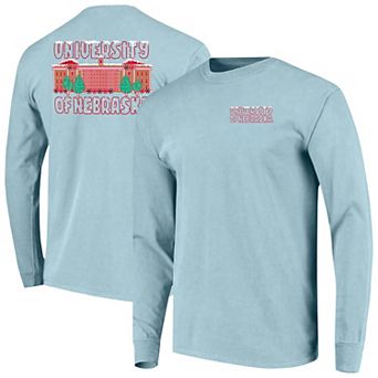 Men's Image One Light Blue Nebraska Huskers Frosted Dreams Comfort Colors Long Sleeve T-Shirt