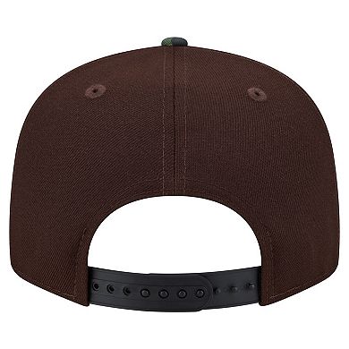 Men's New Era Dark Brown Miami Dolphins Burnt Wood Camo 9FIFTY Snapback Hat