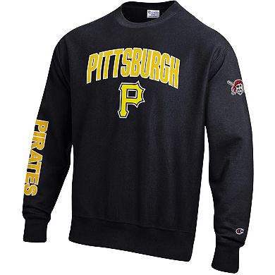 Men's Champion Black Pittsburgh Pirates Reverse Weave Chenille Sweatshirt