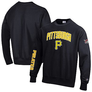 Men's Champion Black Pittsburgh Pirates Reverse Weave Chenille Sweatshirt