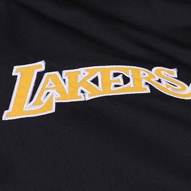 Men's Mitchell & Ness Black Los Angeles Lakers Throw It Back Heavyweight Full-Zip Satin Jacket