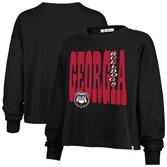 Women's '47 Black Georgia Bulldogs Stacked Sydney Long Sleeve T-Shirt