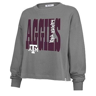 Women's '47 Gray Texas A&M Aggies Stacked Sydney Long Sleeve T-Shirt
