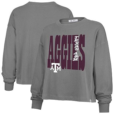 Women's '47 Gray Texas A&M Aggies Stacked Sydney Long Sleeve T-Shirt