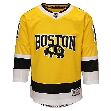Youth Outerstuff Jeremy Swayman Gold Boston Bruins 2026 NHL Stadium Series Premier Jersey