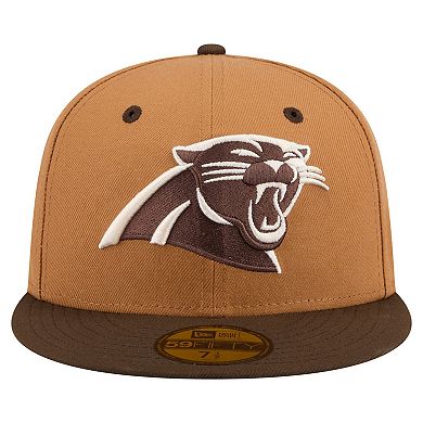 Men's New Era Light Brown/Dark Brown Carolina Panthers Two-Tone Walnut 59FIFTY Fitted Hat