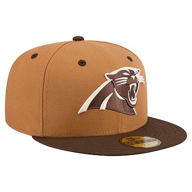 Men's New Era Light Brown/Dark Brown Carolina Panthers Two-Tone Walnut 59FIFTY Fitted Hat