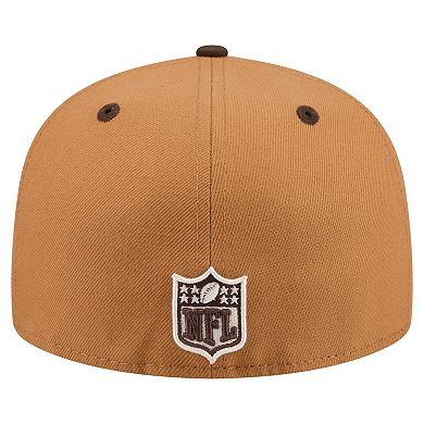 Men's New Era Light Brown/Dark Brown Carolina Panthers Two-Tone Walnut 59FIFTY Fitted Hat