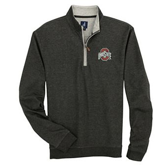 Men's johnnie-O Black Ohio State Buckeyes Sully Tri-Blend Quarter-Zip Pullover