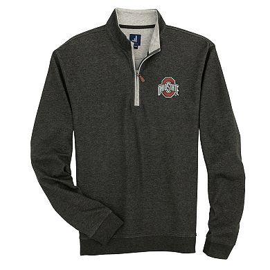 Men's johnnie-O Black Ohio State Buckeyes Sully Tri-Blend Quarter-Zip Pullover