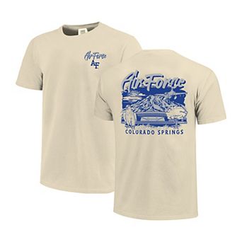 Men's Image One Natural Air Force Falcons Comfort Colors Hand-Drawn Campus Stack T-Shirt